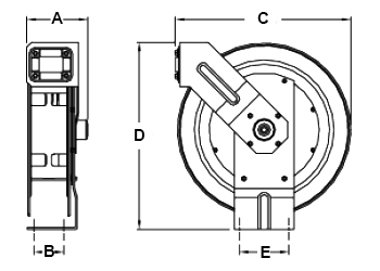 Dimensions for UTL 335 Reels from Hosetract