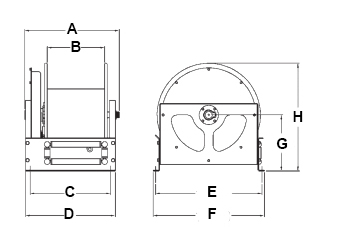 Dimensions for HD 300 Reels from Hosetract
