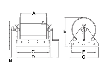 Dimensions for M 5 5 LOW PRO Reels from Hosetract