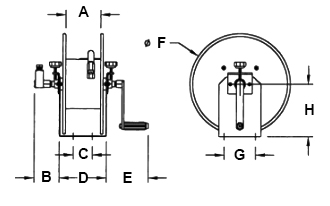 Dimensions for M Mini Series Reels from Hosetract