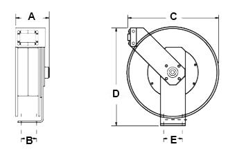 Dimensions for Oxygen/Acetylene Series Reels from Hosetract
