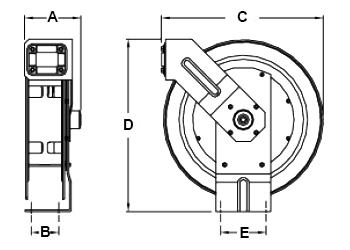 Dimensions for UTL 325 Reels from Hosetract